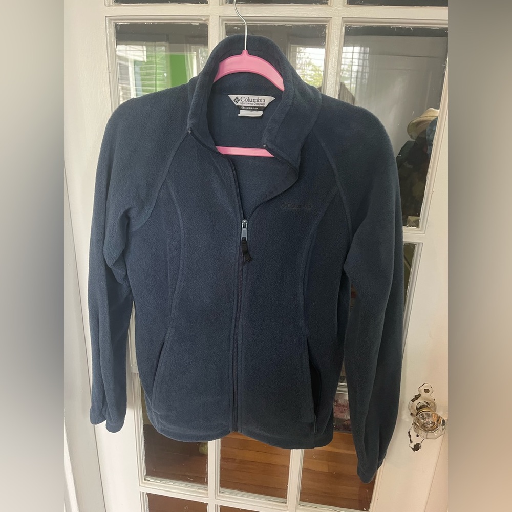 Navy blue Columbia zip up fleece jacket